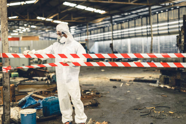 Professional Biohazard Cleanup technician working in Bay City, MI